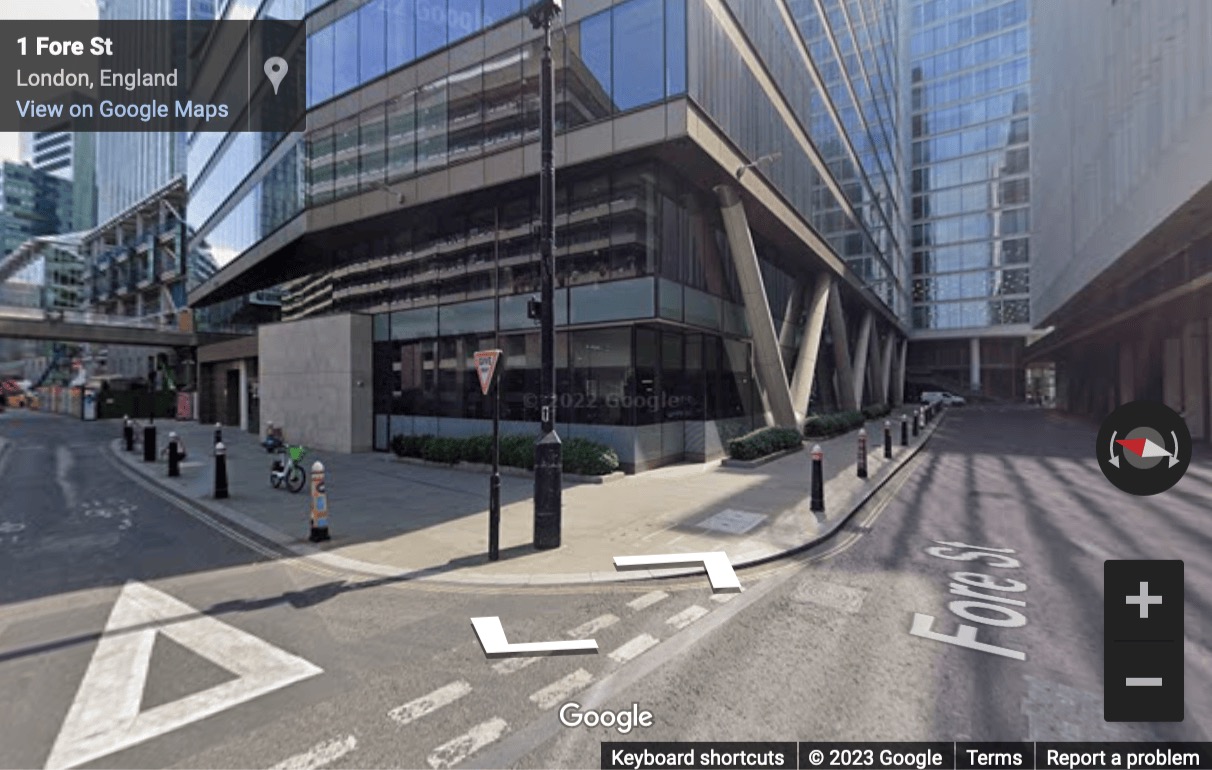 Street View image of 1 Fore Street Avenue, Central London, EC2Y