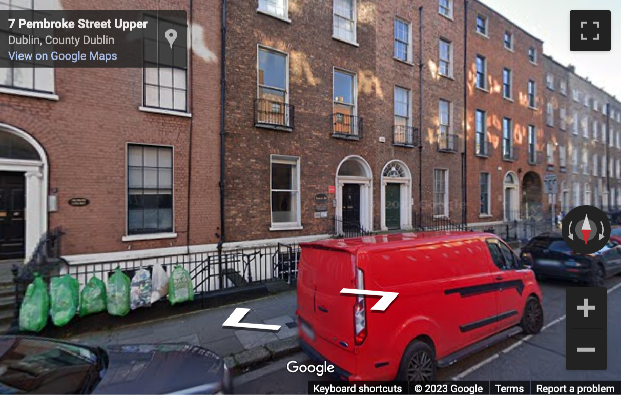 Street View image of No. 9 Pembroke Street, Dublin, Ireland