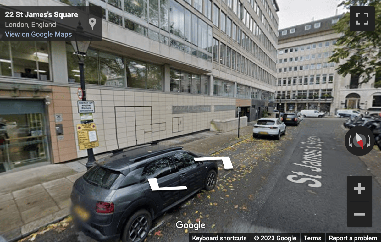 Street View image of 22A St James’s Square, Central London, SW1Y