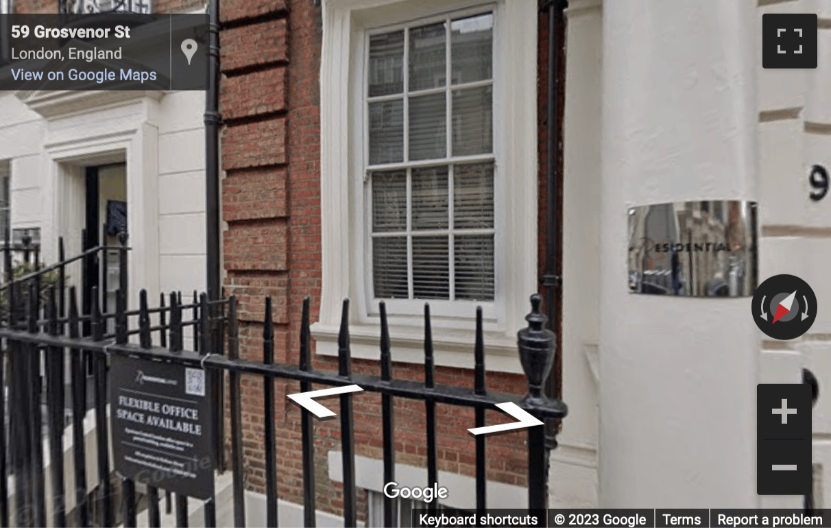 Street View image of 60 Grosvenor Street, Central London, W1K