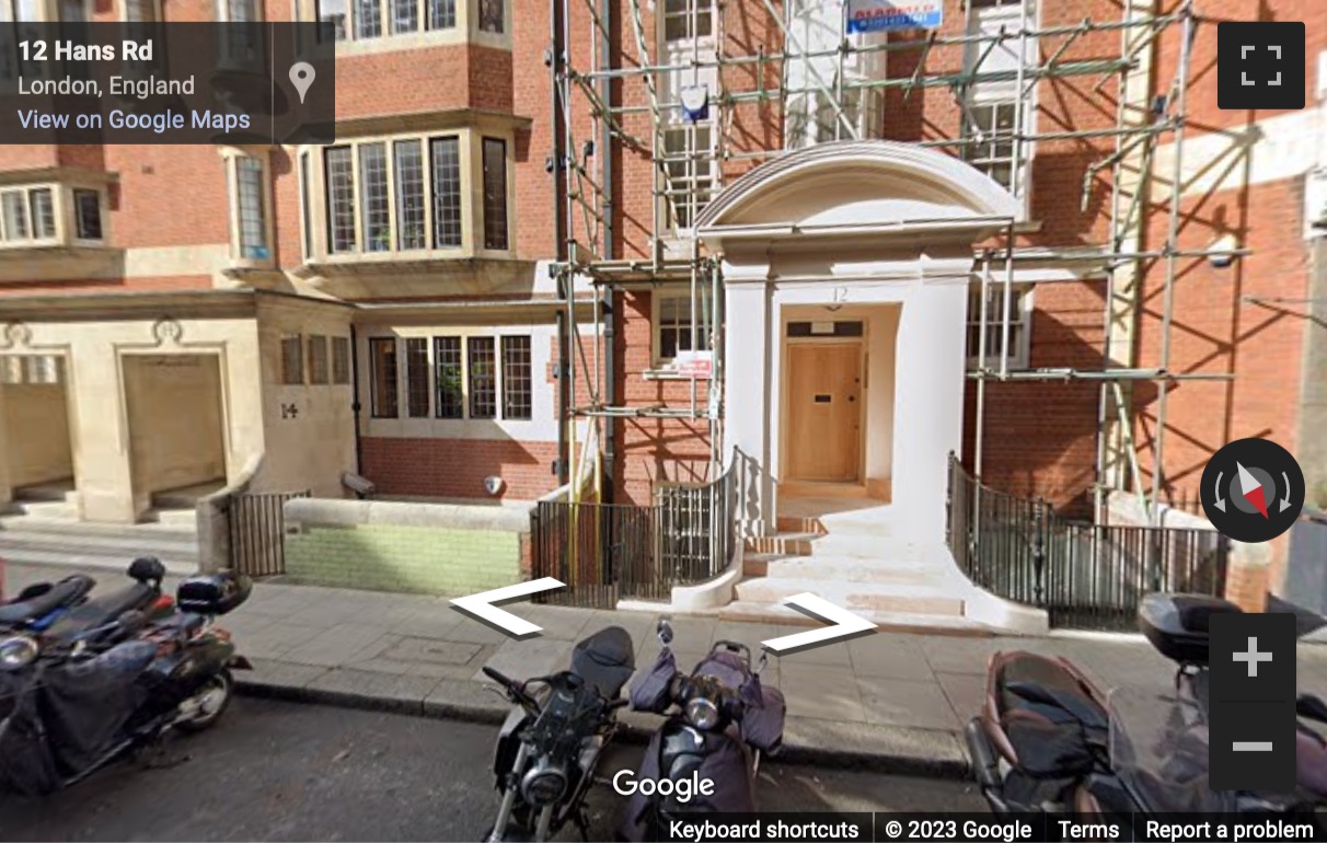 Street View image of 12 Hans Road, Knightsbridge, Central London, SW3