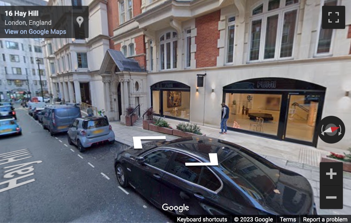 Street View image of 12 Hay Hill, Mayfair, Central London, W1J