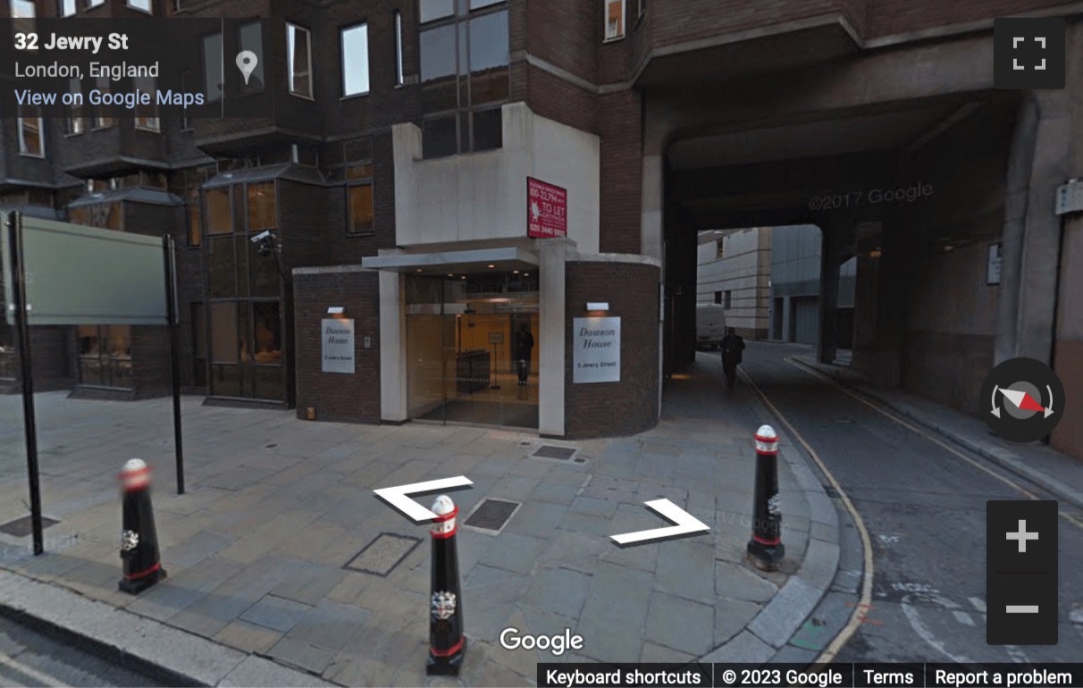 Street View image of Dawson House, Dawson House, 5 Jewry Street, Central London, EC3