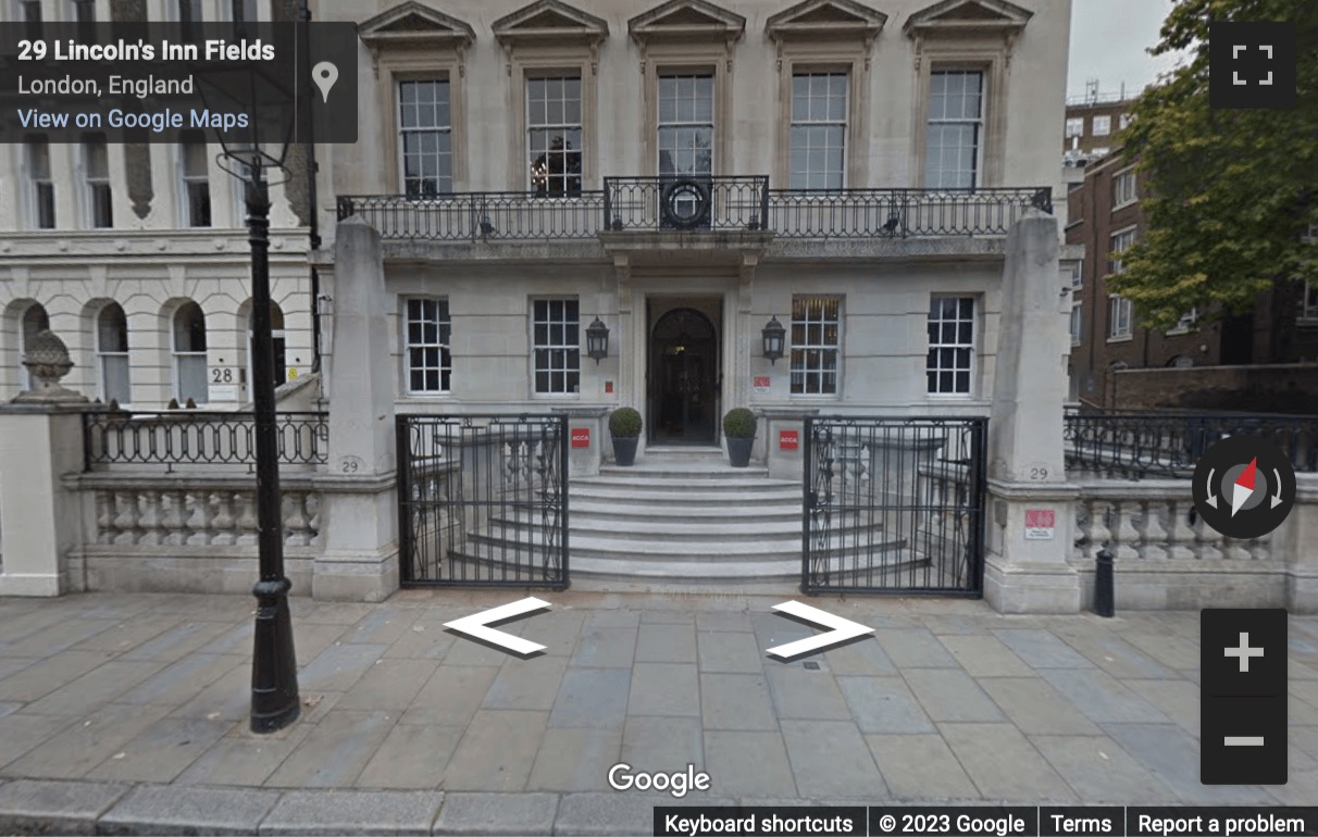 Street View image of 29 Lincoln’s Inn Fields, London, London Central