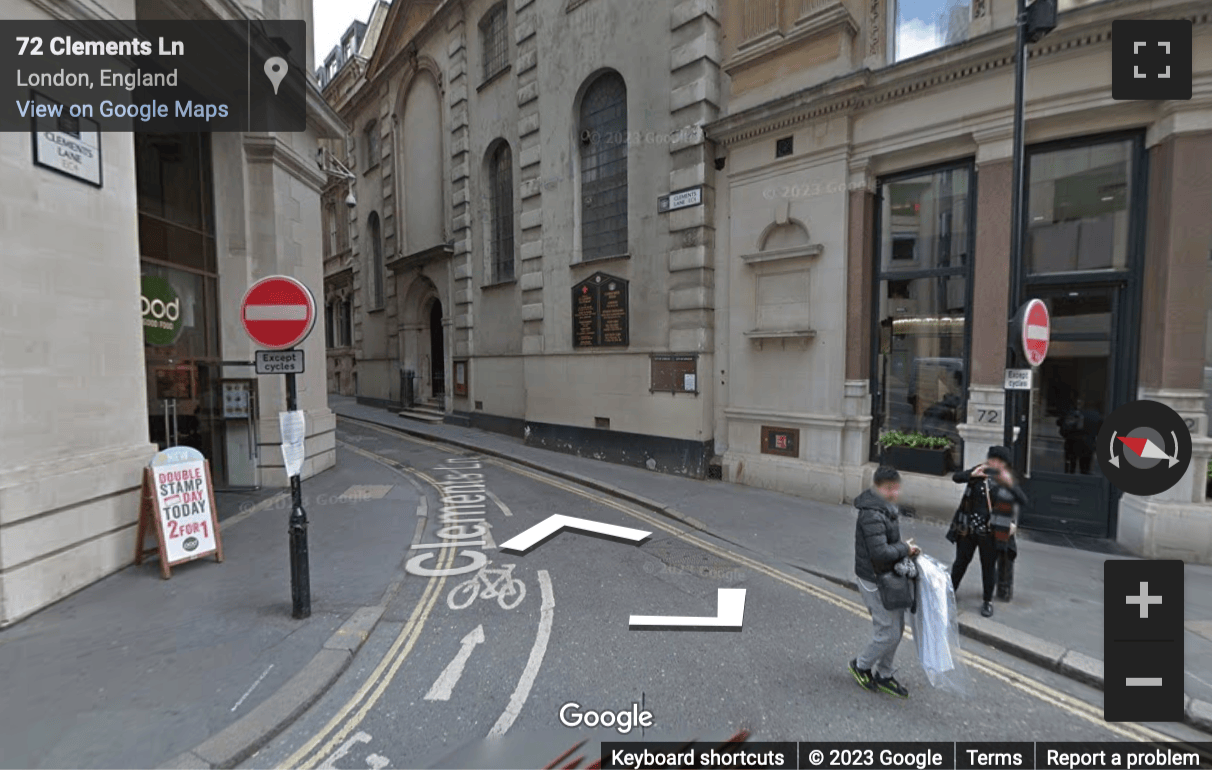 Street View image of St Clements House 27 Clements Lane, Central London, EC4N