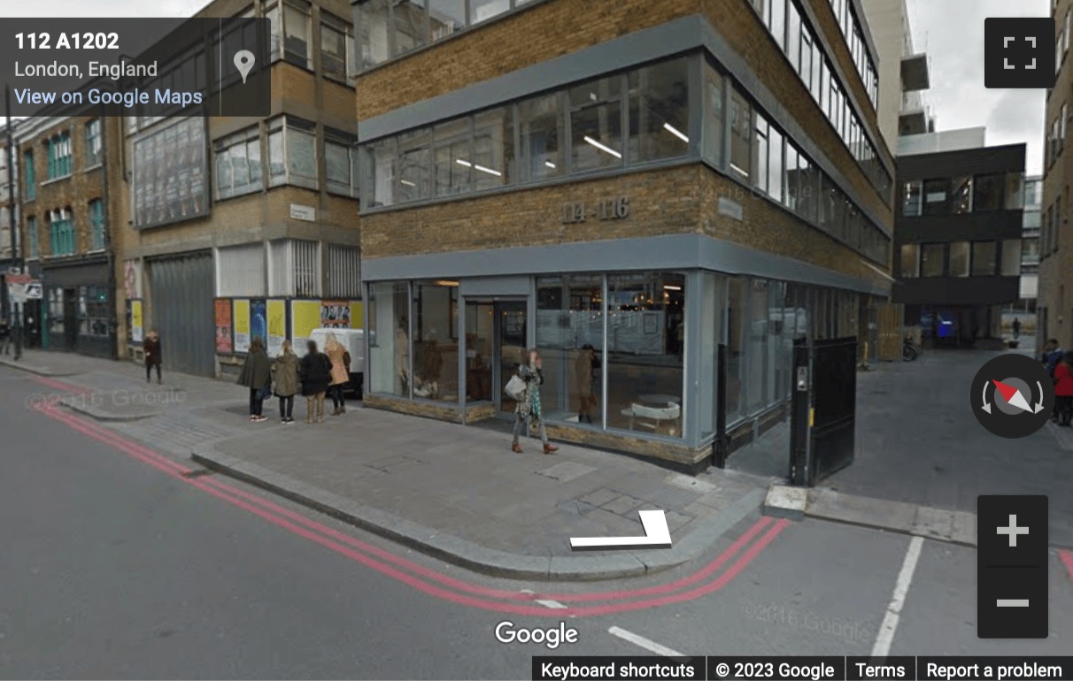 Street View image of 114-116 Curtain Road, The Desk, Central London, EC2A