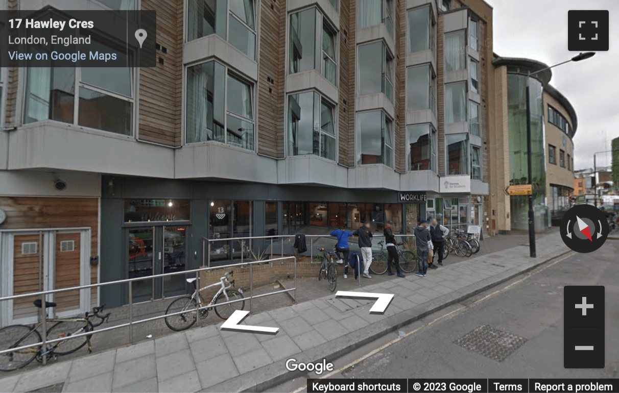 Street View image of 13 Hawley Crescent, Camden, Central London, NW1